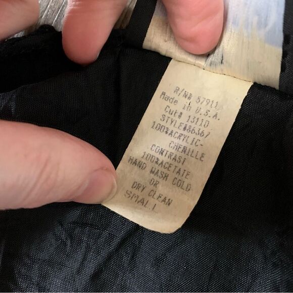 Vintage Wrapper Black Green Crochet Vest Tuxedo S Boho Daisy - Picture 5 of 8